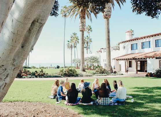 About Us group on lawn