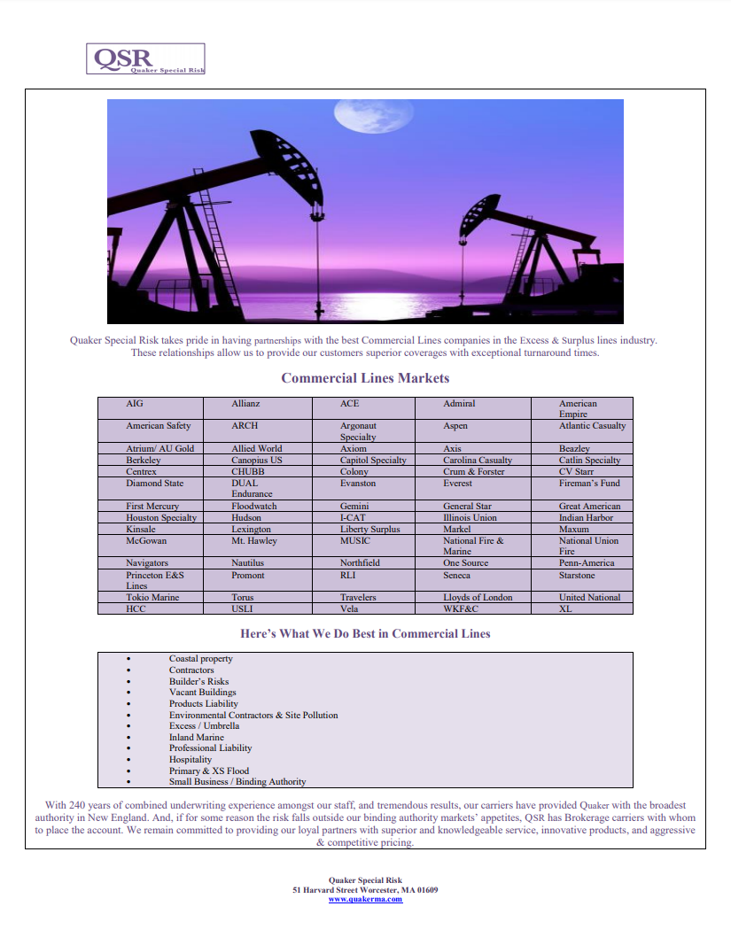 2018 Commercial Lines Markets