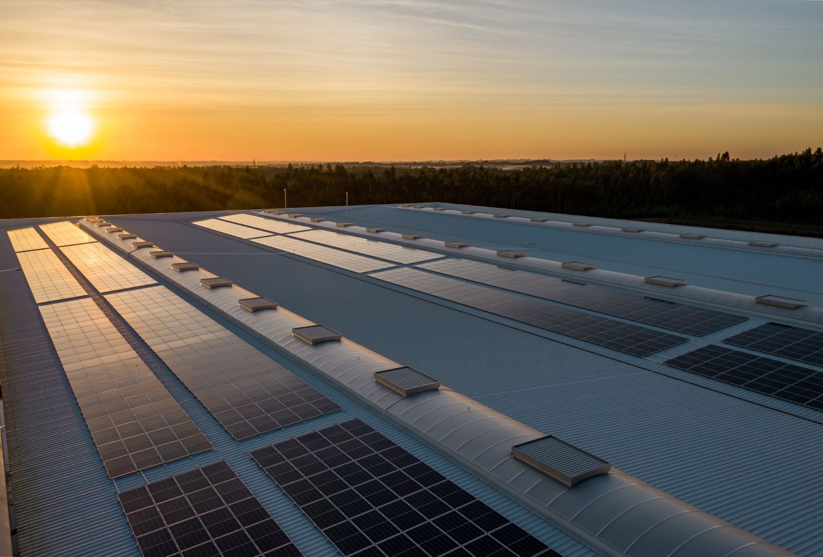 Solar panels on roof